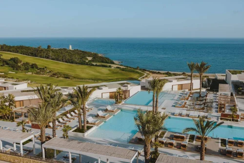Aerial view at Fairmont La Hacienda, La Alcaidesa, Costa del Sol, Spain. Golf Planet Holidays.